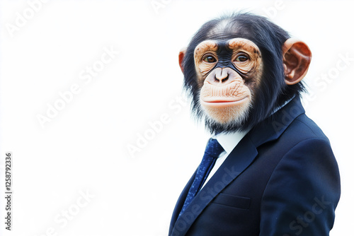 Portrait of a chimpanzee in formal suit