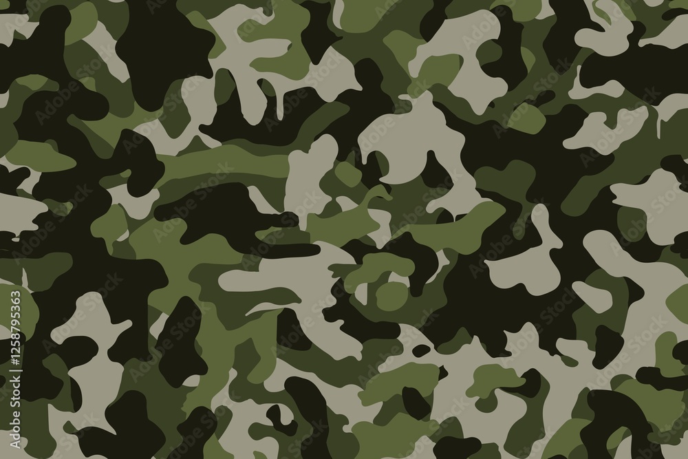Fototapeta premium Aesthetic green camo pattern background design