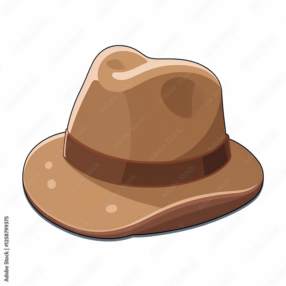 An chunky image of a brown hat with a matte finish. The background is a soft white color, adding depth and contrast. An chunky image of a brown hat with a matte finish. The background is a soft white color, adding depth and contrast.