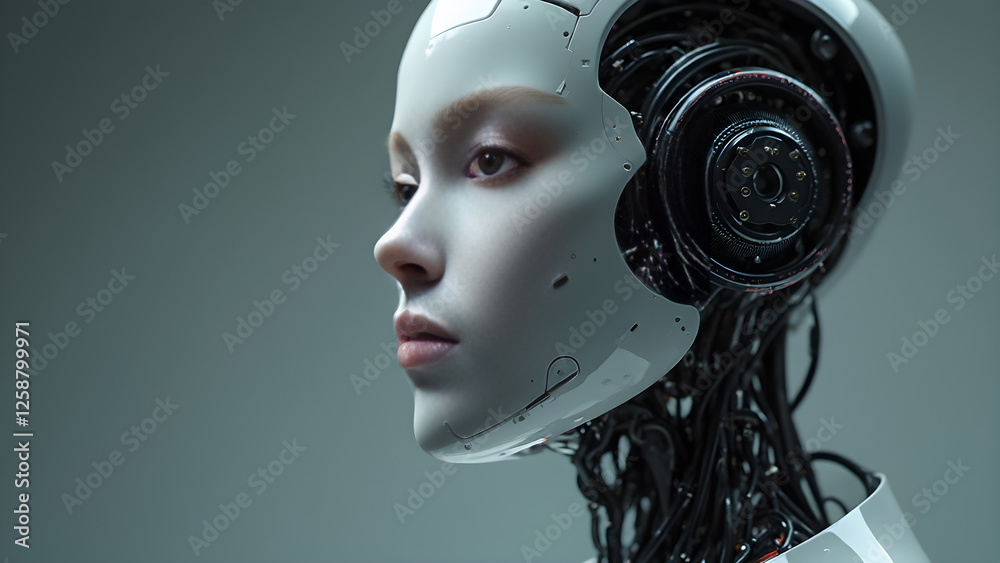 futuristic humanoid robot face. advanced artificial intelligence technology. ultra-realistic robotics design. intricate details of AI and robotics. futuristic humanoid robot face. advanced artificial intelligence technology. ultra-realistic robotics design. intricate details of AI and robotics.