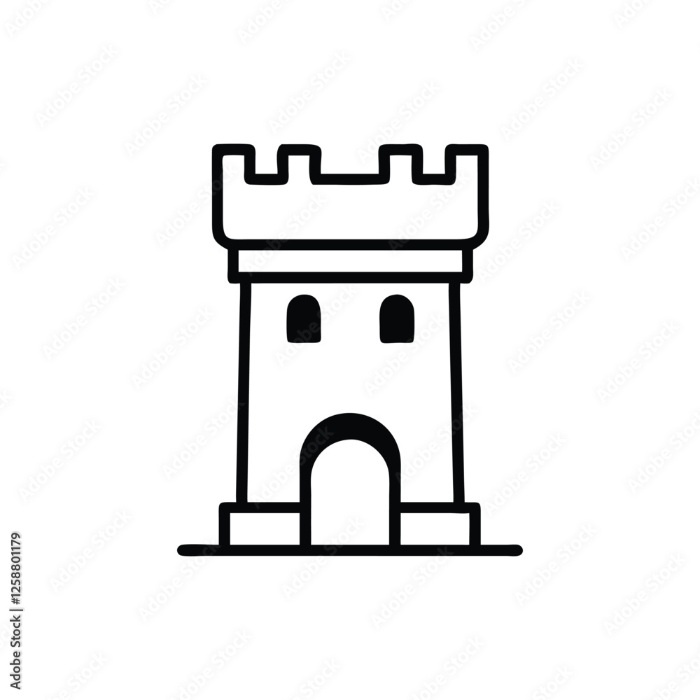 Castle Tower Vector Icon Castle Tower Vector Icon