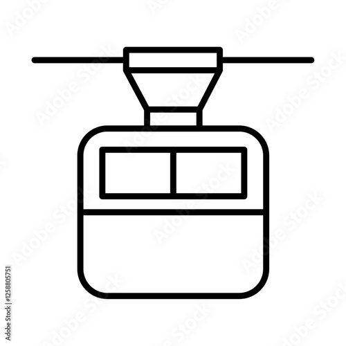 aerial tramway icon Outline vector symbol sign