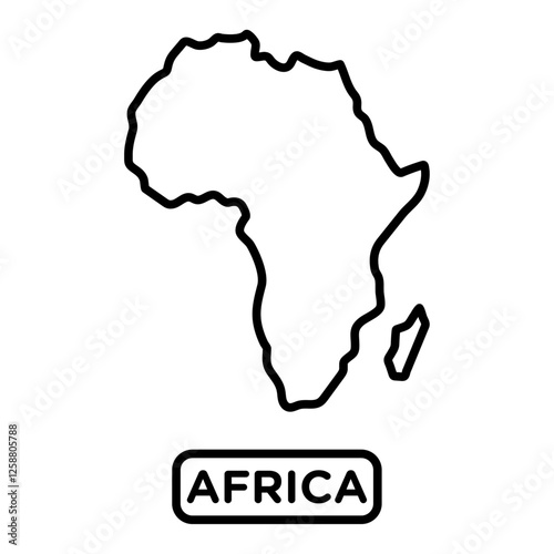 africa map icon Outline vector symbol sign