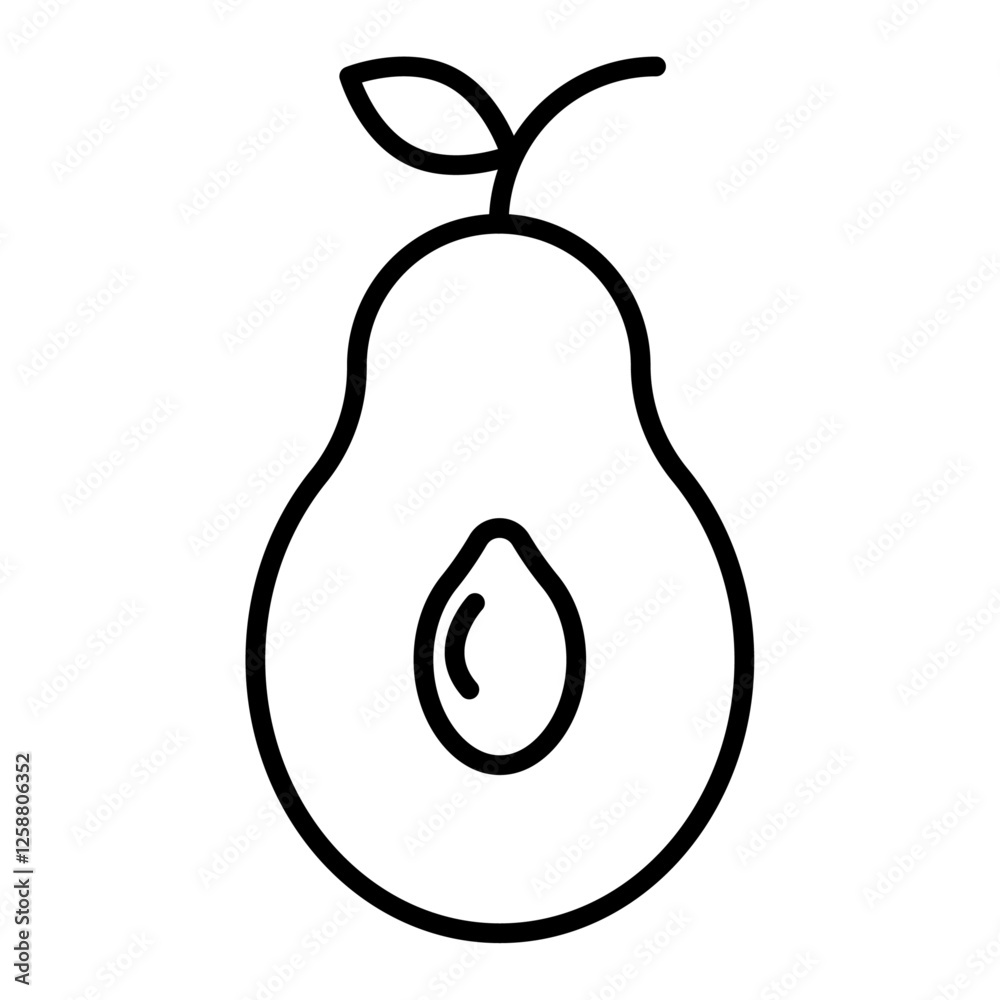 avocado icon Outline vector symbol sign avocado icon Outline vector symbol sign