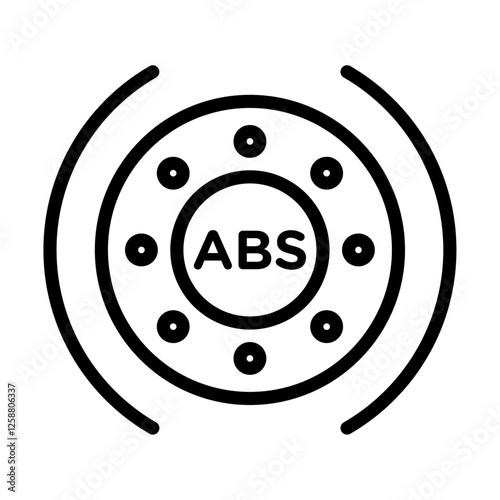 Automotive ABS icon Outline vector symbol sign