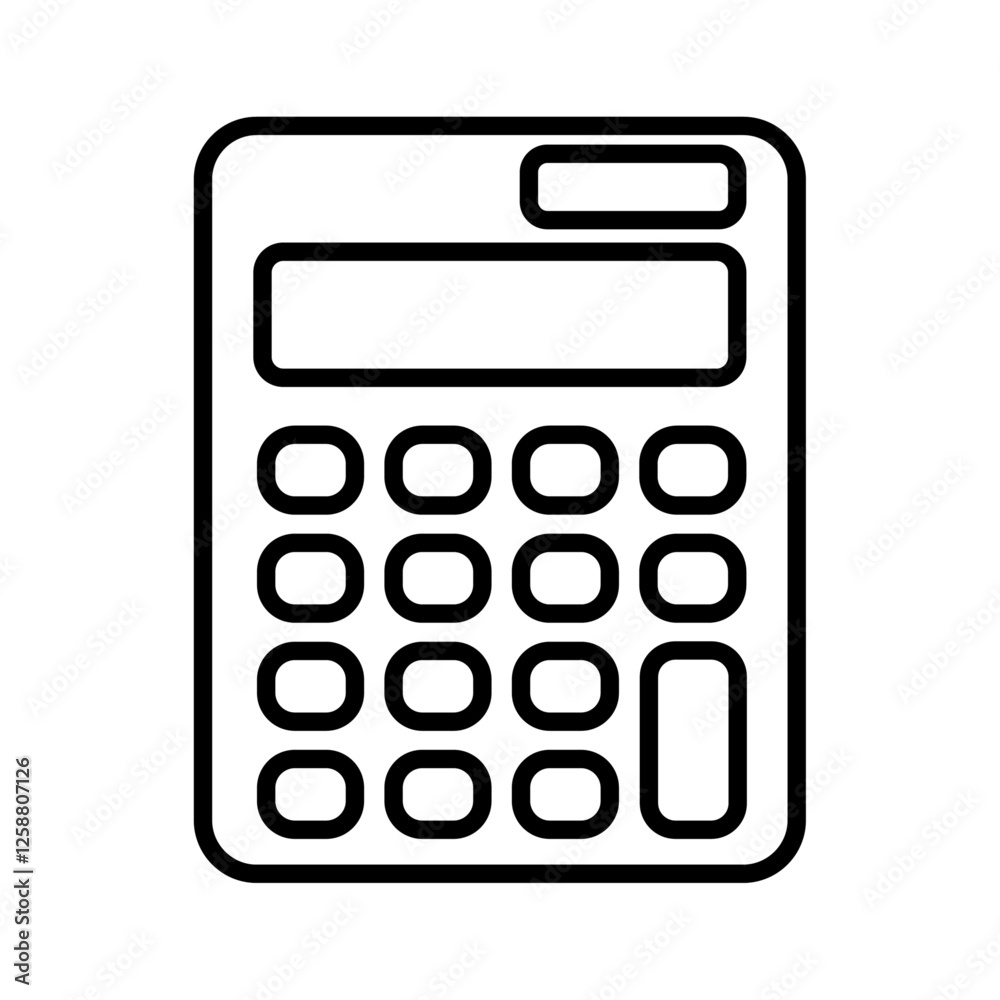 Calculator icon Outline vector symbol sign Calculator icon Outline vector symbol sign