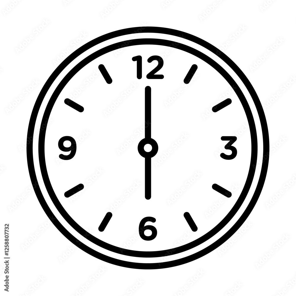 Clock time icon Outline vector symbol sign Clock time icon Outline vector symbol sign