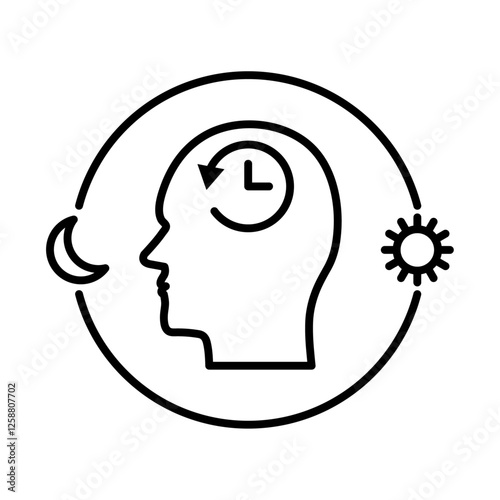 Circadian rhythms icon Outline vector symbol sign