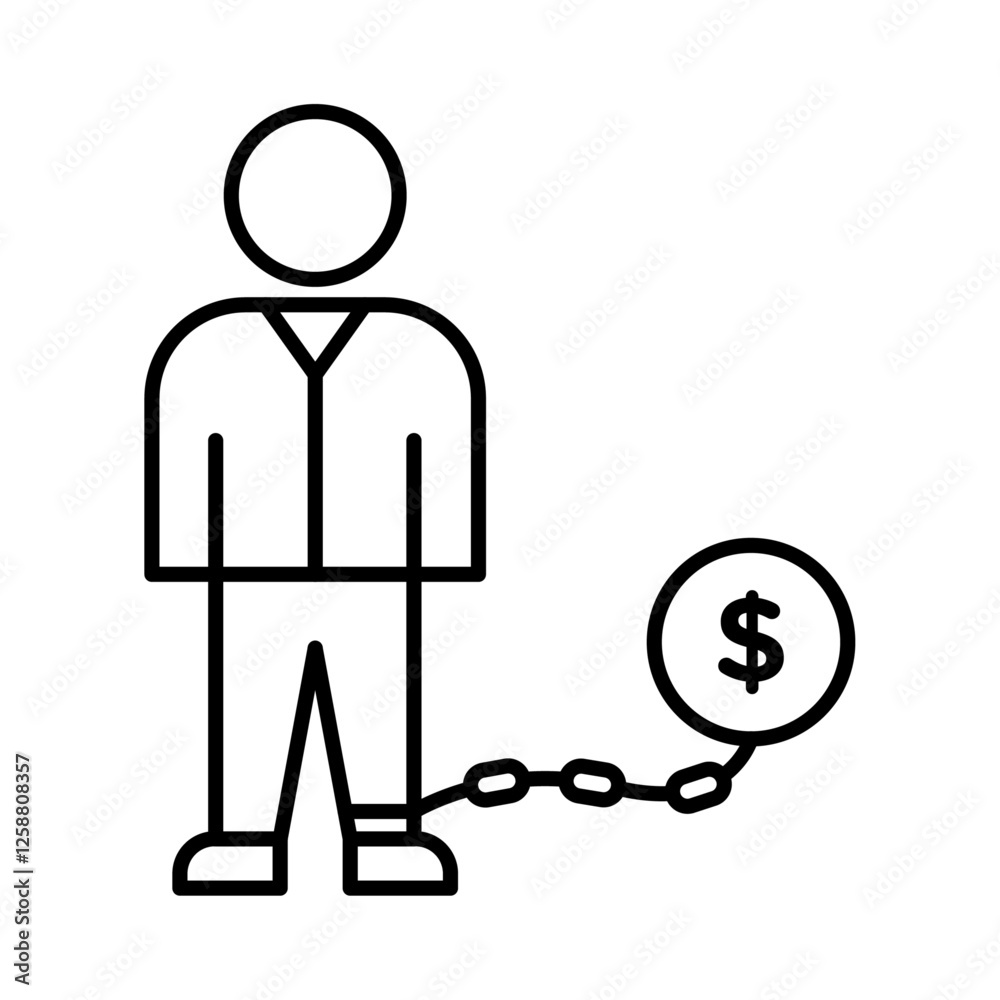 Debt holders icon Outline vector symbol sign Debt holders icon Outline vector symbol sign