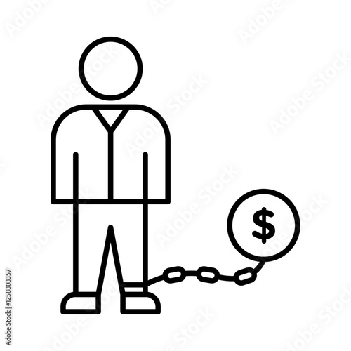 Debt holders icon Outline vector symbol sign