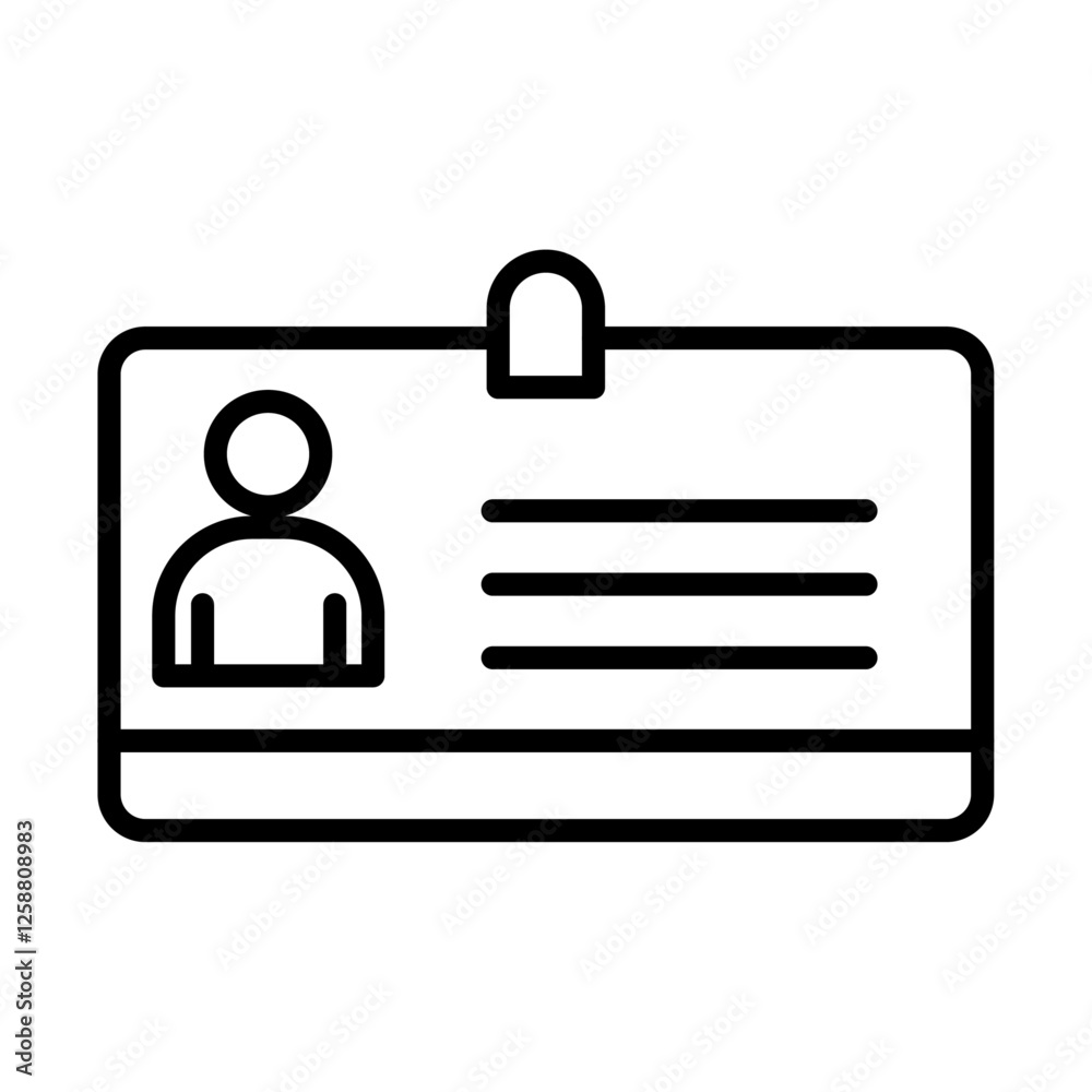 Employee id card icon Outline vector symbol sign Employee id card icon Outline vector symbol sign