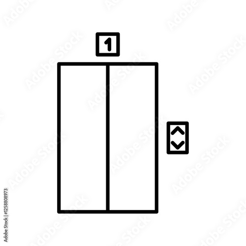 Elevator lift icon Outline vector symbol sign