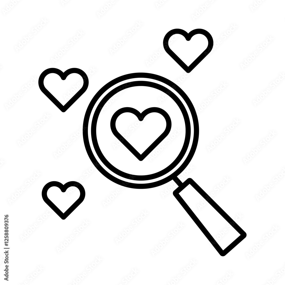 Find Love icon Outline vector symbol sign Find Love icon Outline vector symbol sign