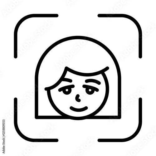 face detection icon Outline vector symbol sign