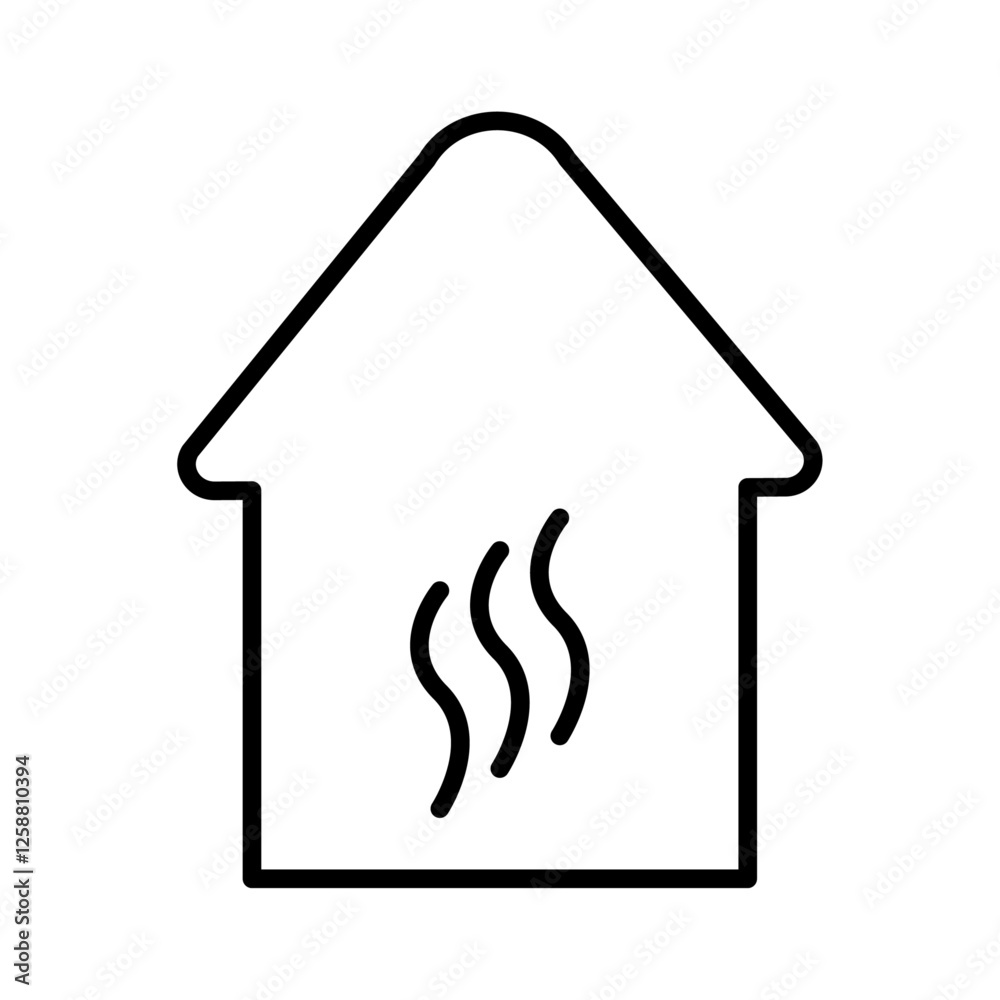 House heating icon Outline vector symbol sign