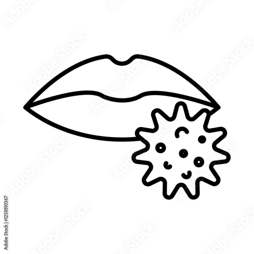 Herpes virus icon Outline vector symbol sign