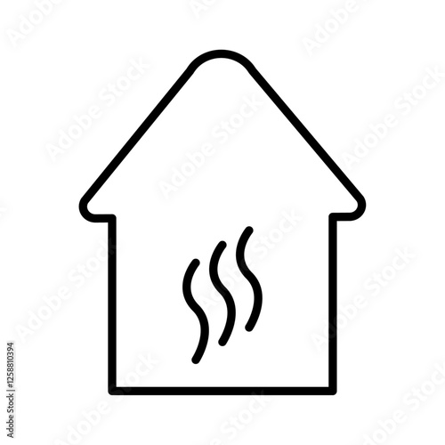 House heating icon Outline vector symbol sign