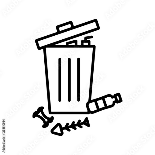 Leftovers Disposal icon Outline vector symbol sign