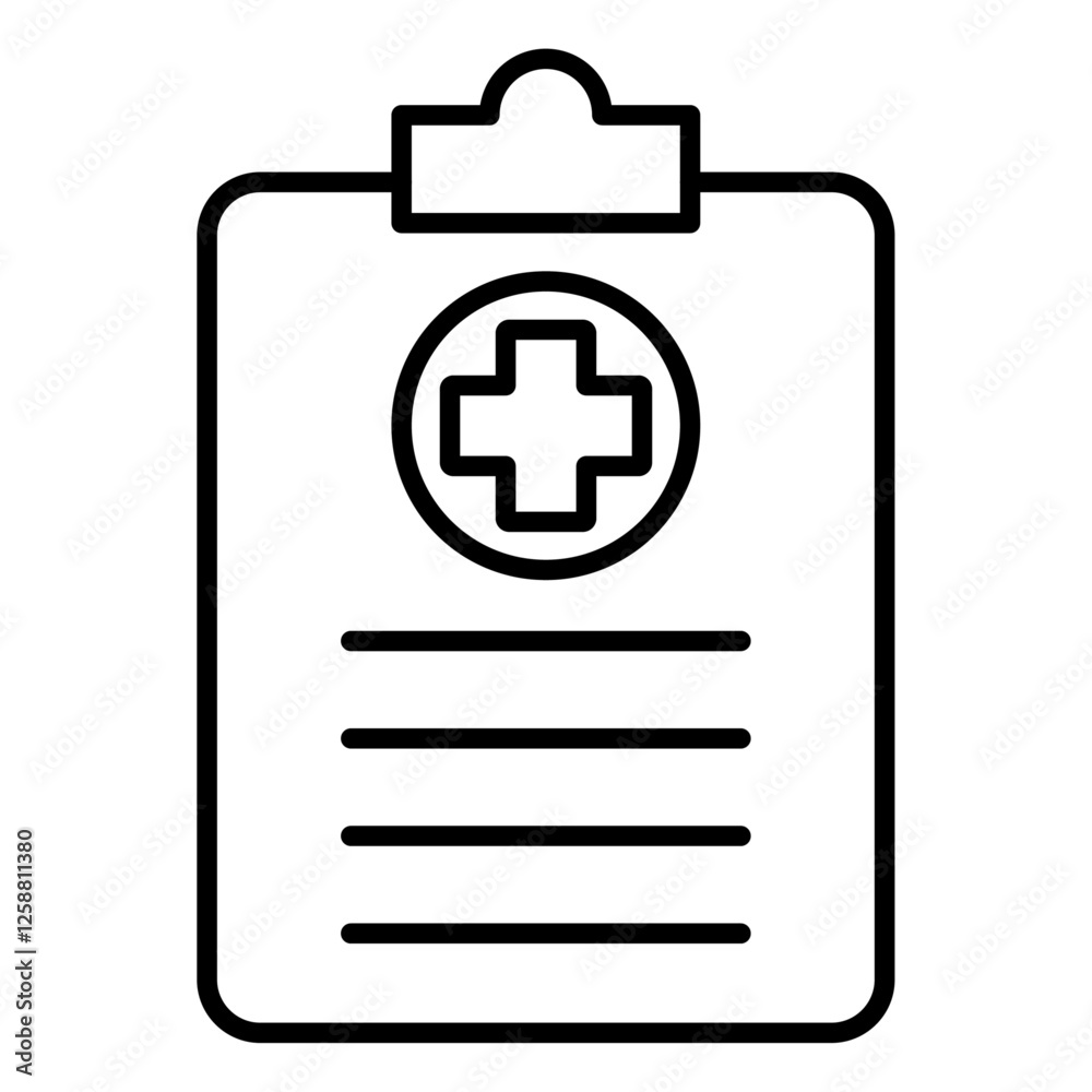 medical clipboard form icon Outline vector symbol sign medical clipboard form icon Outline vector symbol sign