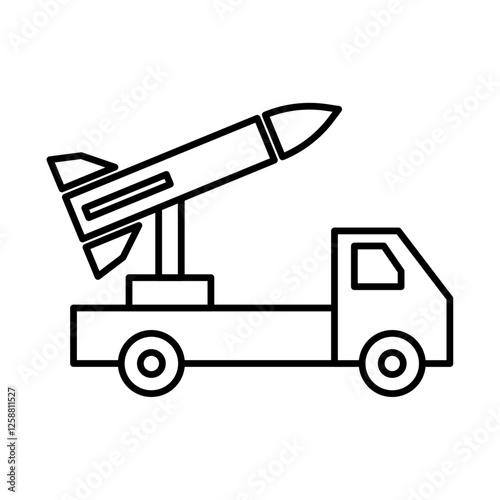 Missile Launcher icon Outline vector symbol sign
