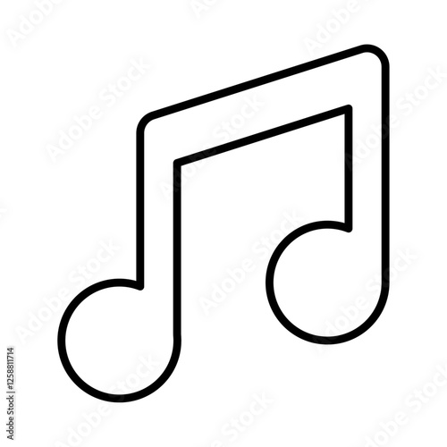 music note icon Outline vector symbol sign
