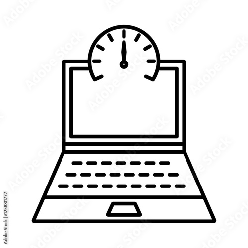 Network speed test icon Outline vector symbol sign