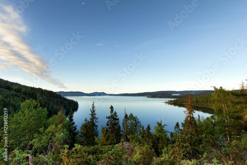 Scenic view over Swedish countryside along the High Coast Trail (Höga Kustenleden) photo