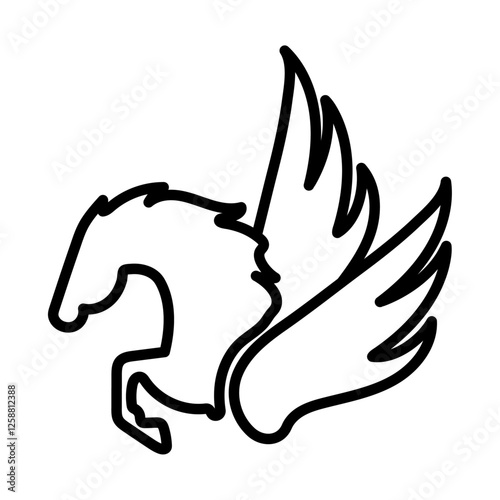 Pegasus icon Outline vector symbol sign