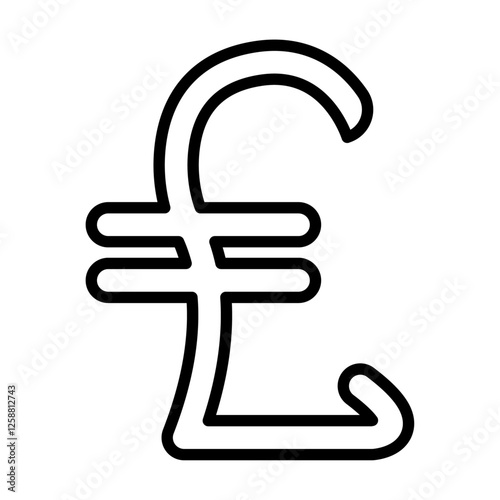 Pound icon Outline vector symbol sign