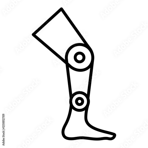 Prosthetic leg icon Outline vector symbol sign