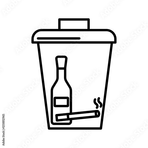 Quitting bad habits icon Outline vector symbol sign