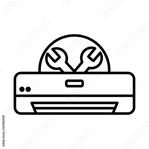 Repair air conditioner icon Outline vector symbol sign