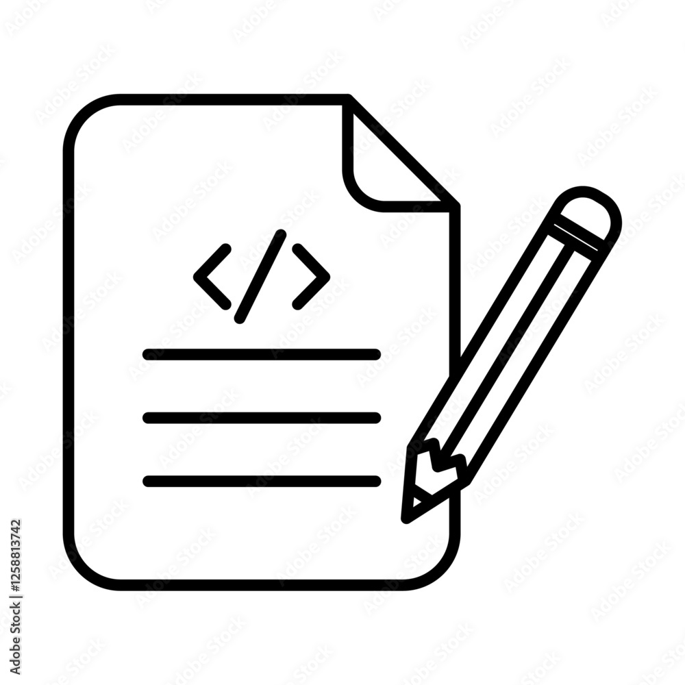 Script icon Outline vector symbol sign Script icon Outline vector symbol sign