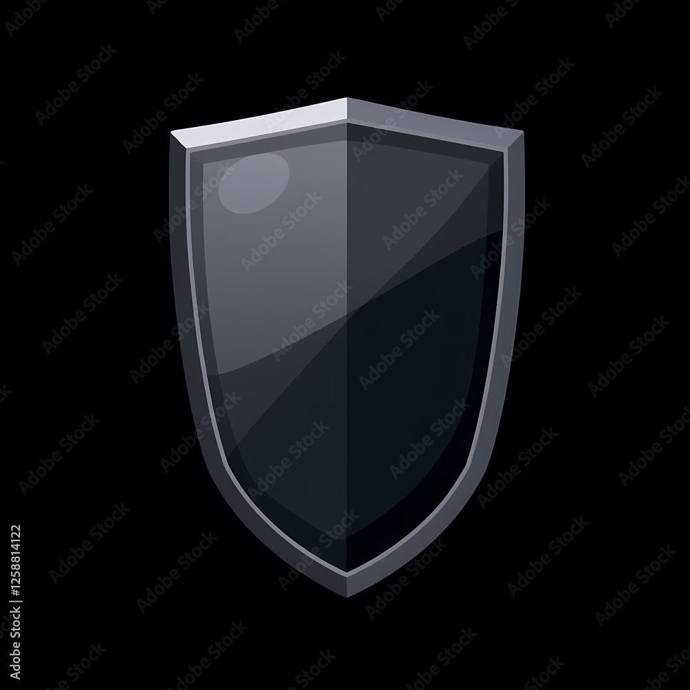 An modern image of a black shield with a metallic finish. The background is a midnight black color, adding depth and contrast. An modern image of a black shield with a metallic finish. The background is a midnight black color, adding depth and contrast.