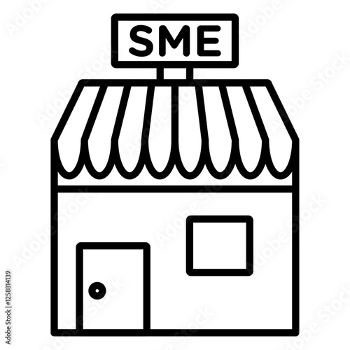 SME, small and medium enterprise icon Outline vector symbol sign