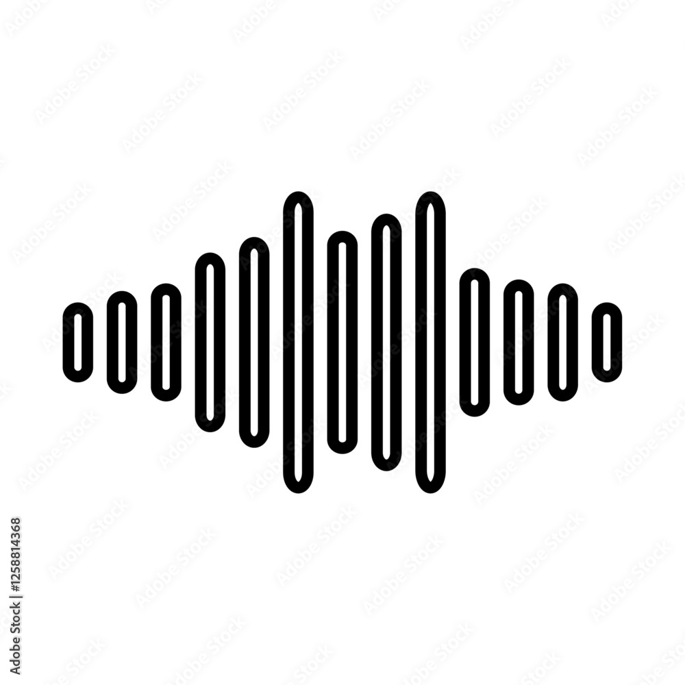 Sound Wave Icon Outline vector symbol sign Sound Wave Icon Outline vector symbol sign