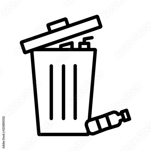 Solid waste icon Outline vector symbol sign