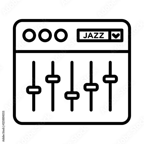 Sound mixer icon Outline vector symbol sign