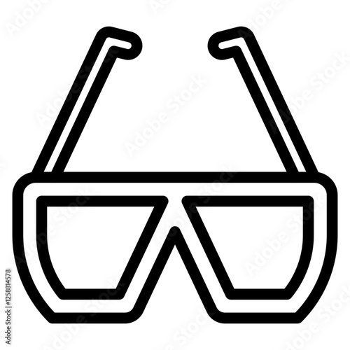 d Glasses line icon