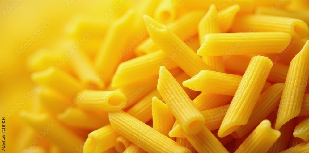 Dry penne pasta background texture, close-up view, pile, italian, ingredient Dry penne pasta background texture, close-up view, pile, italian, ingredient