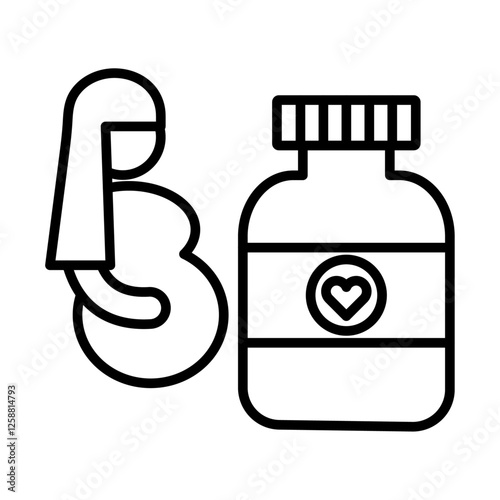 Supplements for pregnant women icon Outline vector symbol sign