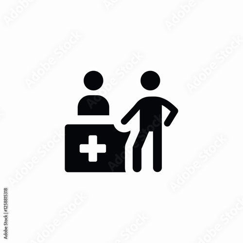 medical help desk icon sign vector