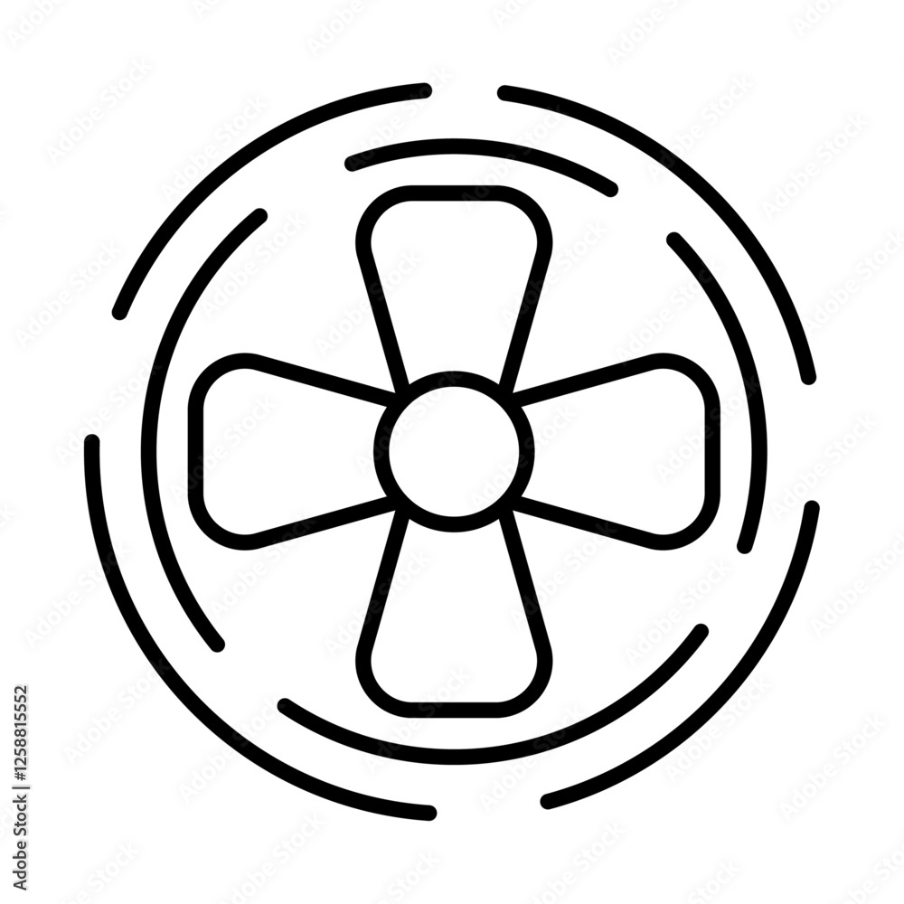 Ventilation icon Outline vector symbol sign Ventilation icon Outline vector symbol sign