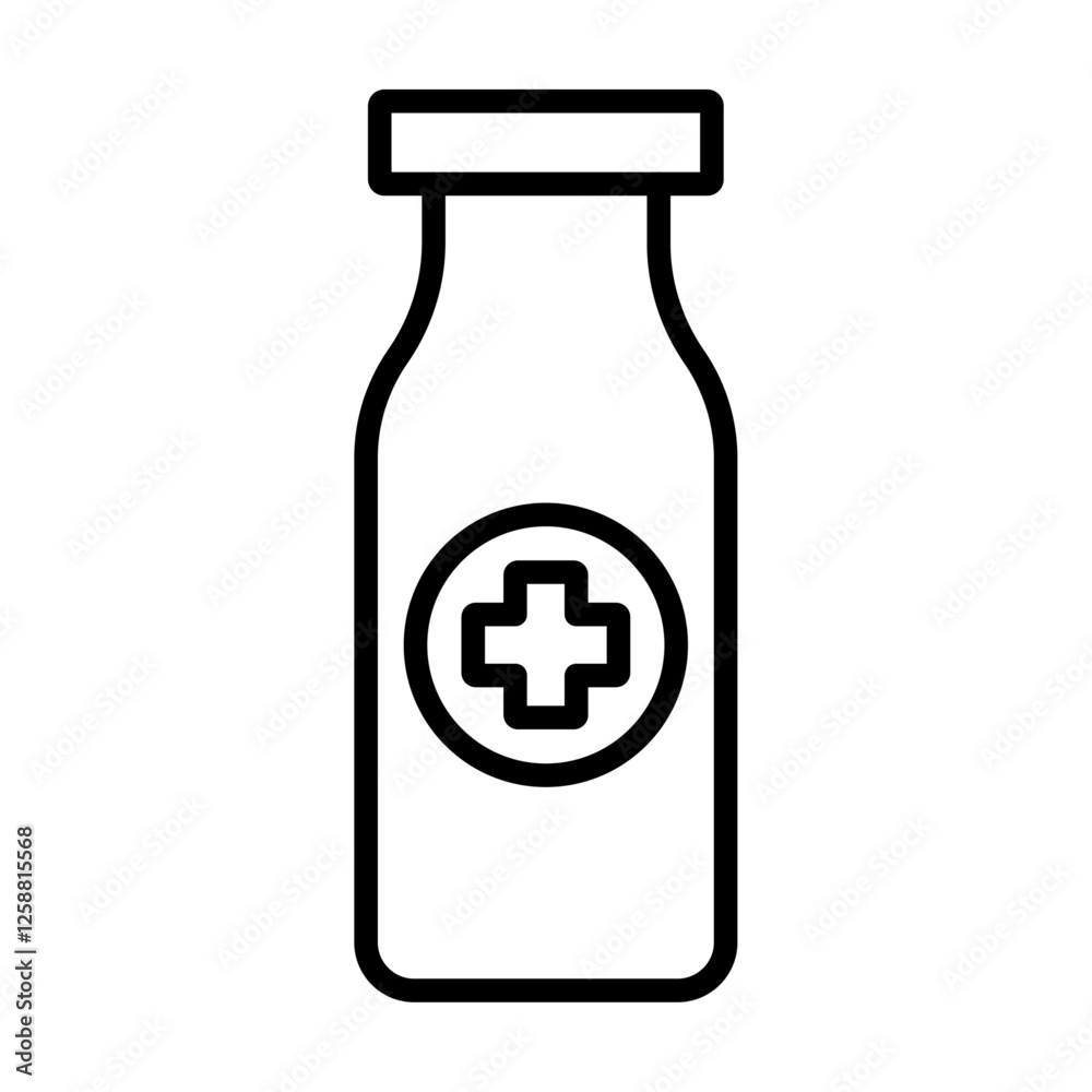 vial medical icon Outline vector symbol sign vial medical icon Outline vector symbol sign