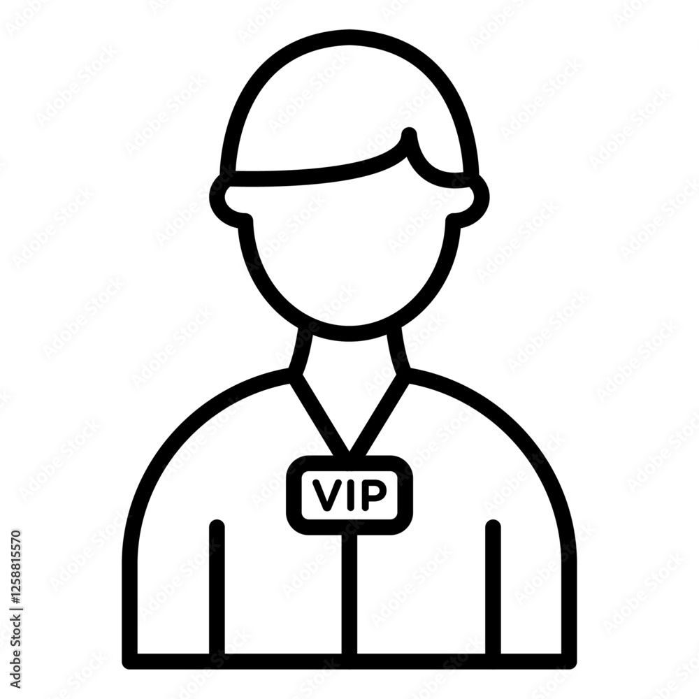 vip person icon Outline vector symbol sign vip person icon Outline vector symbol sign