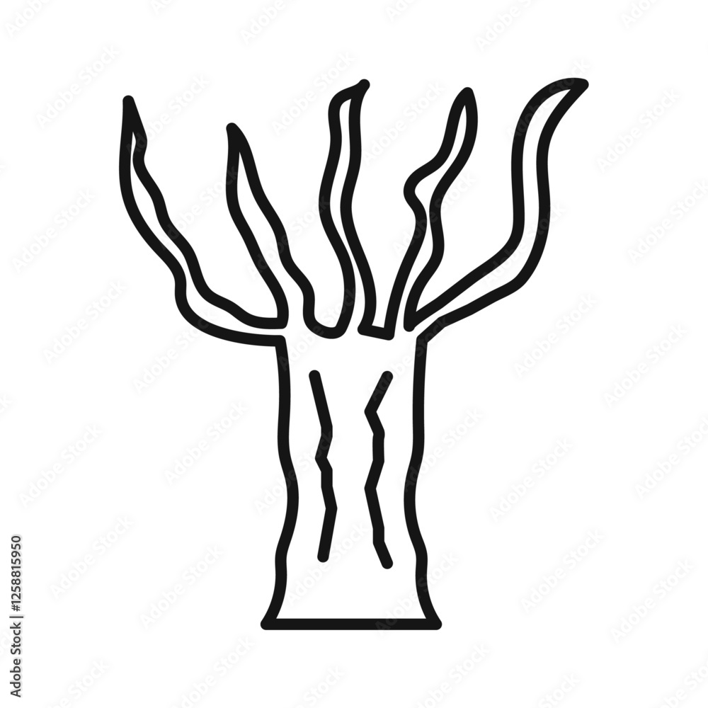 Fototapeta premium Winter tree icon Outline vector symbol sign
