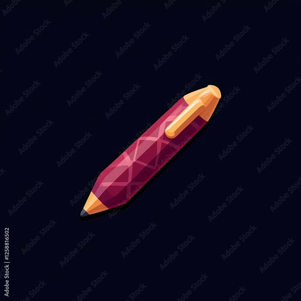 An sleek image of a maroon pen with geometric patterns. The background is a midnight black color, adding depth and contrast. An sleek image of a maroon pen with geometric patterns. The background is a midnight black color, adding depth and contrast.