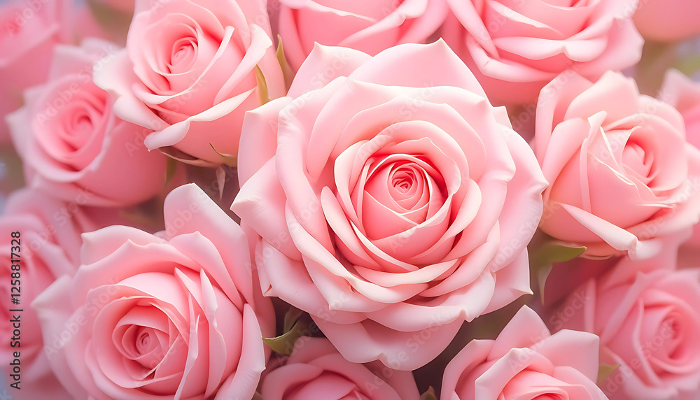 Beautiful Arrangement of Pink Roses in Soft Natural Light Beautiful Arrangement of Pink Roses in Soft Natural Light
