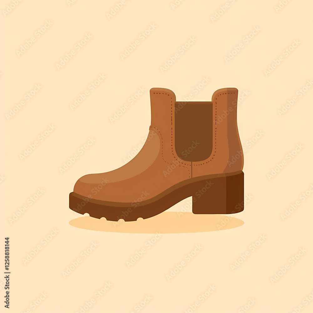 An minimalistic image of a brown shoe with a bold outline. The background is a sand beige color, adding depth and contrast. An minimalistic image of a brown shoe with a bold outline. The background is a sand beige color, adding depth and contrast.
