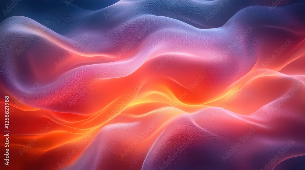 Abstract Waves of Colorful Flowing Light in Digital Artwork Abstract Waves of Colorful Flowing Light in Digital Artwork